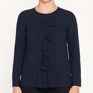 Banana Republic Womens Long Sleeve Ruffle Front Blouse Size S Office Work Career